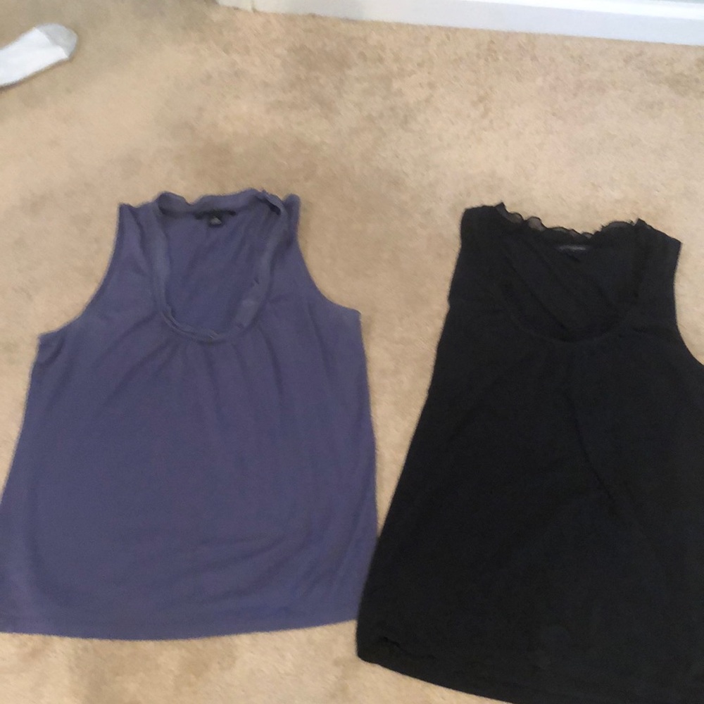 Black and periwinkle tanks